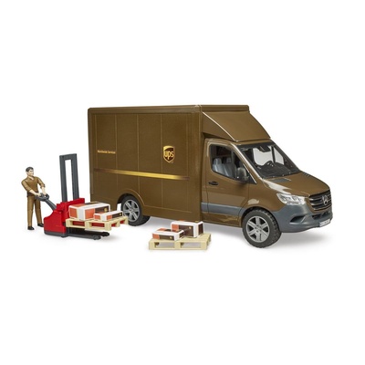 Mercedes Benz Sprinter UPS Kargo Aracı + Transpalet ve Figür +4 yaş