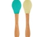 Oioi Silikon Mama Kaşığı 2’li Bambu Saplı Aqua Green/Yellow