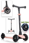 Wellgro Işıklı 3 Tekerli Yükseklik Ayarlı Scooter, Pembe
