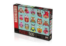 KS Puzzle 500 Parça Multi Owls Renkli Baykuşlar