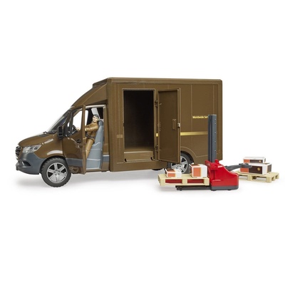 Mercedes Benz Sprinter UPS Kargo Aracı + Transpalet ve Figür +4 yaş