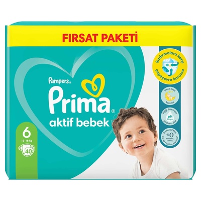 Prima Aktif Bebek Ekonomik Paket 6 Beden 13+ Kg 40 Adet