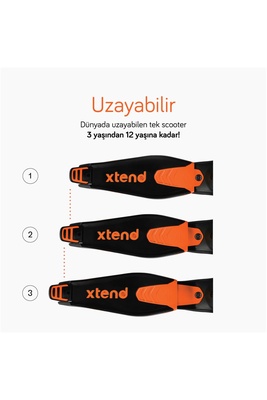 SmarTrike Xtend 3 Aşamalı Büyüyebilen Çocuk Scooterı (3-12 Yaş) - Orange