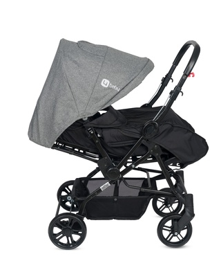 4Baby Olympus Siyah Çift Yönlü Bebek Arabası-Gri