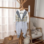 Gri Erkek Bebek Papyonlu Tulum - 13973 - GREY/GRİ - 3-4 AY