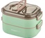 Vagonlife 1000 ml Iki Kat Üç Bölme Paslanmaz Çelik Bento Lunch Box Yeni Nesil Sefer Tası-Sos Kaseli MODEL-FFLBOX7081