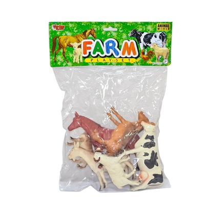 Vardem 6 Parça 8 inch Hayvan Seti Çiftlik,Dinozor,Vahşi,De niz Hayvanları