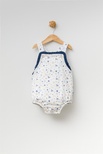 Kız Bebek Fiyonklu Salopet Tulum-13676 - BLUE/MAVİ - 6-9 AY - OVERALL ROMPER