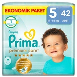 Prima Premium Care Bebek Bezi Ekonomik Paket 5 Beden 42'li