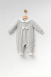 Kız Bebek Yakalı Fiyonklu Tulum-13733 - GREY/GRİ - 2-3 AY - TULUM / ROMPER