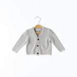 Erkek Bebek Triko Hırka-13803 - GREY/GRİ - 9-12 AY - TRİCOT CARDIGAN / HIRKA