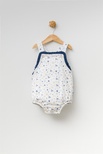 Kız Bebek Fiyonklu Salopet Tulum-13676 - BLUE/MAVİ - 9-12 AY - OVERALL ROMPER