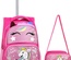 Çantaland Çekçekli Pembe Unicorn Baskılı, Ortopedik Sırt Özellikli, Ilkokul Çantası + Beslenme Çantası
