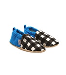 Pamuklu Bebek Patik -  Kare Desenli - BLACK TARTAN BLUE - 20-21 NUMARA