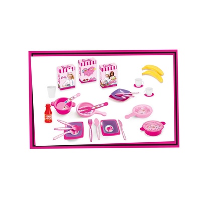Barbie Mutfak Seti 3'lü -Dolu
