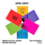 Nebula A4  P.P. Kapak Metod Defteri 80 Yp Çizgili 12'Li Dfn-2947