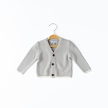 Erkek Bebek Triko Hırka-13803 - GREY/GRİ - 12-18 AY - TRİCOT CARDIGAN / HIRKA