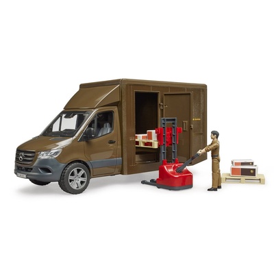 Mercedes Benz Sprinter UPS Kargo Aracı + Transpalet ve Figür +4 yaş