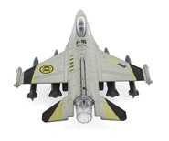 Çek Bırak Metal F-16 Benzeri Metalik Gri Savaş Uçağı Sesli Işıklı