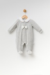 Kız Bebek Yakalı Fiyonklu Tulum-13733 - GREY/GRİ - 4-6 AY - TULUM / ROMPER