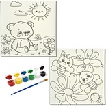 Acrox Acrox Tuval 20x20 cm Canvas Kumaş Boya Seti Hediyeli  Baskılı  10 Farklı  Model