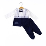 Lacivert Papyonlu Erkek Bebek Takım - 14039 - LACİVERT/NAVY BLUE - 5-6 AY