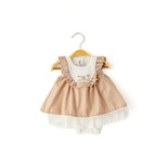 Kız Bebek Kolsuz  Elbise-13657 - BROWN - 9-12 AY - JILE BODY