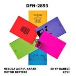 Nebula A4  P.P. Kapak Metod Defteri 40 Yp Kareli 12'Li Dfn-2893