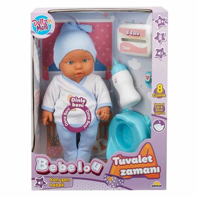 Bebelou Tuvalet Zamanı Sesli Bebek Seti 35 cm -Sunman
