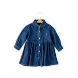 Kız Bebek Kot Elbise-13889 - NAVY BLUE/LACİVERT - 12-18 AY - DRESS