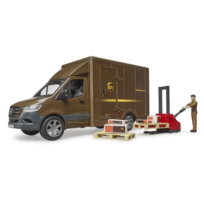 Mercedes Benz Sprinter UPS Kargo Aracı + Transpalet ve Figür +4 yaş