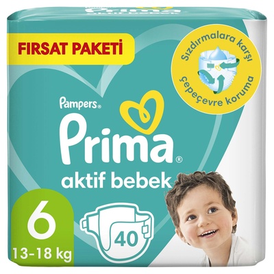 Prima Aktif Bebek Ekonomik Paket 6 Beden 13+ Kg 40 Adet