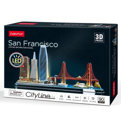 CubicFun San Francisco 3D Puzzle 90 Parça LED Işıklı
