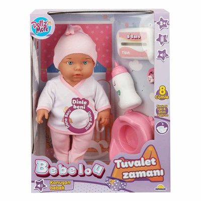 Bebelou Tuvalet Zamanı Sesli Bebek Seti 35 cm -Sunman