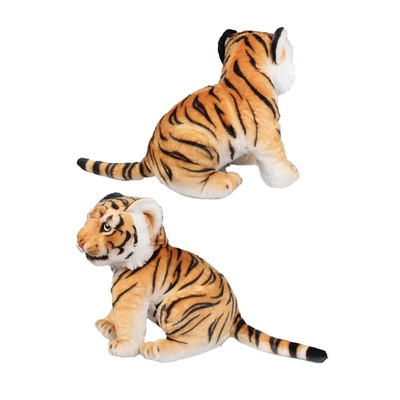 Gerçekçi Kükreyen Peluş Oturan Kaplan Peluş Oyuncak 26 cm
