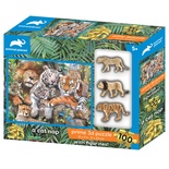 Prime 3D - Vahşi Kediler 100 Parça Puzzle ve Figür Set 15544