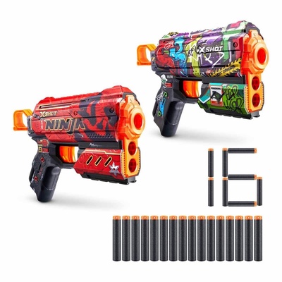 36534 X-Shot Skins Flux 16 Mermili 2'li Sünger Dart Atan Silah 21 cm -Sunman
