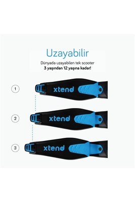 SmarTrike Xtend 3 Aşamalı Büyüyebilen Çocuk Scooterı (3-12 Yaş) - Blue