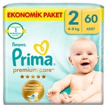 Prima Bebek Bezi Premium Care 2 Numara 60'lı 4-8 kg Ekonomik Paket