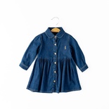 Kız Bebek Kot Elbise-13889 - NAVY BLUE/LACİVERT - 3-6 AY - DRESS