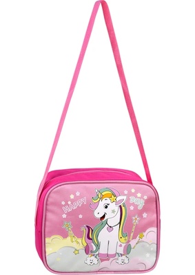Çantaland Çekçekli Pembe Unicorn Baskılı, Ortopedik Sırt Özellikli, Ilkokul Çantası + Beslenme Çantası