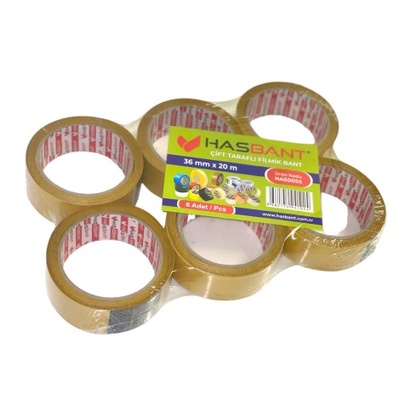 Has Bant Çift Taraflı Bant 36mm X 20m 6'Lı Paket