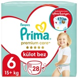 Prima Külot Bebek Bezi Premium Care 6 Numara 28'li 15+ kg