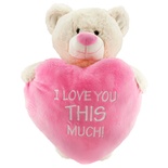 Neco Plush "I Love You Thıs Much" Kalpli Ayakta Peluş Ayı 55  cm