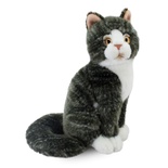 Animals Of The World Oturan Gri Kedi Peluş Oyuncak 22 cm