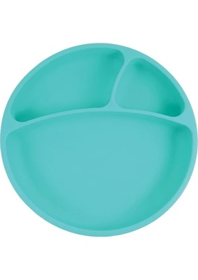 OiOi Porsiyon Vakum Tabanlı Silikon Tabak - Aqua Green