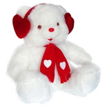 Neco Plush Kalp Kulaklıklı Cici Ayı 60 cm Peluş Oyuncak