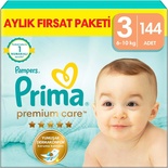 Prima Bebek Bezi Premium Care 3 Beden 144 Adet Midi Aylık Fırsat Paketi