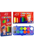 Gen-Of Kids 3’lü Okul Boya Seti – Kuru, Pastel ve Sulu Boya 12 Renk