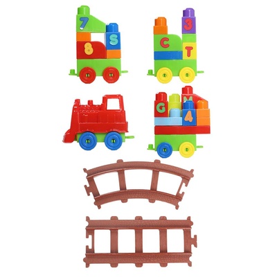 Play Blox Oyuncak Tren Seti 77 Parça Sayılar ve Alfabe Treni Parlak Renkler Mega Blok Seti